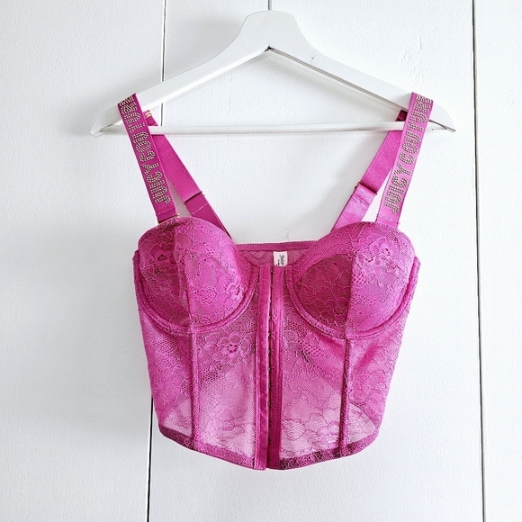 Juicy Couture Pink Lace Corset Size 34 C - Picture 1 of 4